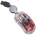Transparent 3D Optical Computer Mouse w/ Retractable Line